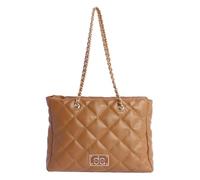 DON ALGODON Bolso shopper acolchado de hombro para mujer Livorno en piel sintética con chapón de la marca en metal.