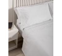 Don Algodón Juego sábana bordado 135 cm Tilia blanco. Cama 180 cm