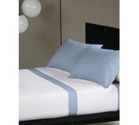 Don Algodón Juego sábanas tela Oxford azul. Cama 150 cm(2uds)