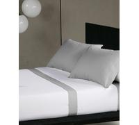 Don Algodón Juego sábanas tela Oxford gris. Cama 135 cm