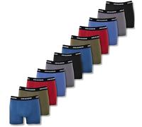 DON ALGODON | Pack 12 Boxers Hombre Suaves, Transpirables y Resistentes (FR/ES, Letras, S, Regular, Regular, Marino/Verde/Granate/Negro/Azul/Gris)