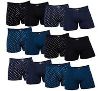 DON ALGODON | Pack 12 Boxers Hombre Suaves, Transpirables y Resistentes (FR/ES, Letras, XXL, Regular, Regular, Marino/Verde/Negro/Marino Estampado/Verde Estampado/Negro Estampado)