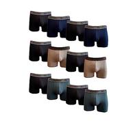DON ALGODON | Pack 12 Boxers Hombre Suaves, Transpirables y Resistentes (FR/ES, Letras, XXL, Regular, Regular, Negro/Gris/Marino/Verde)