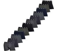 DON ALGODON | Pack 12 Boxers Hombre Suaves, Transpirables y Resistentes (FR/ES, Letras, XXL, Regular, Regular, Marino/Gris/Negro)