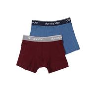 DON ALGODON Pack 2 Boxers niño (6-8, Azul/Granate)