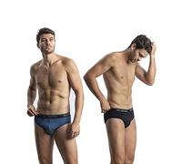DON ALGODON Pack 2 Slips para Hombre (S, Negro/Azul)