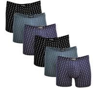 DON ALGODON | Pack 6 Boxers Hombre Suaves, Transpirables y Resistentes (FR/ES, Letras, M, Regular, Regular, Negro/Azul/Verde)