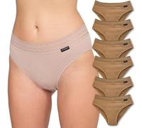DON ALGODON | Pack 6 Bragas Mujer Tacto Extrasuave, Beige, Talla L