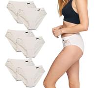 DON ALGODON | Pack 6 Bragas Mujer Tacto Extrasuave (FR/ES, Letras, L, Regular, Regular, Blanco)