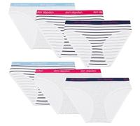 DON ALGODON | Pack 6 Bragas Mujer Tacto Extrasuave (FR/ES, Letras, L, Regular, Regular, Marino/Azul/Rosa/Marino Rayas/Azul Rayas/Rosa Rayas)