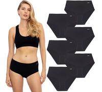 DON ALGODON | Pack 6 Bragas Mujer Tacto Extrasuave (FR/ES, Letras, L, Regular, Regular, Negro_33)