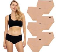 DON ALGODON | Pack 6 Bragas Mujer Tacto Extrasuave (FR/ES, Letras, L, Regular, Regular, Piel_33)