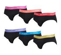 DON ALGODON | Pack 6 Slips Hombre Suaves, Transpirables y Resistentes (FR/ES, Letras, L, Regular, Regular, Azul/Rosa/Rojo/Verde/Morado/Salmón)