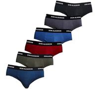 DON ALGODON | Pack 6 Slips Hombre Suaves, Transpirables y Resistentes (FR/ES, Letras, S, Regular, Regular, Marino/Verde/Granate/Negro/Azul/Gris)