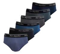 DON ALGODON | Pack 6 Slips Hombre Suaves, Transpirables y Resistentes (FR/ES, Letras, S, Regular, Regular, Negro/Azul/Marino/Verde/Antracita/Gris)
