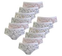 DON ALGODON Pack de 12 Braguitas de Algodón para Niña (FR/ES, Edad, 2 años, 4 años, Regular, Azul Florecitas/Rosa Florecitas/Amarillo Florecitas/Lila Florecitas)