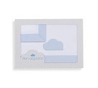 Don Algodón Sábanas Cuna Cloud Blanco Azul
