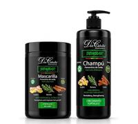 Don Cabello Pack Bombar Anticaída Romero y Jengibre, Champú 1000 ml + Mascarilla 1000 ml 1L, Fortalecedor Capilar, Cabello Débil, Suavidad y Brillo