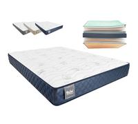 Don Descanso - Colchón 160x200 Viscoelástico Mulhacen DualSense, Altura 21cm. Multicapa con Núcleo GravityFoam, Firmeza Alta, Doble Cara Invierno/Verano, Transpirable. Fabricado en España, Azul