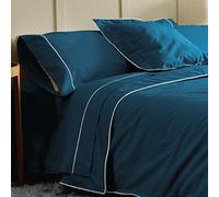 Don Descanso - Funda de Edredón Algodón Azul Marino 180 Hilos para Camas 120cm. Suave, Transpirable y Ligera. Funda Nórdica Apta para Lavar a 30ºC. Fácil de Almacenar (Disponible Varios Tamaños)