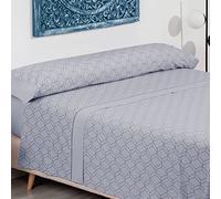 Don Descanso-Juego de Sábanas 3 Piezas GEA para Cama de 150cm. Set de sábanas (1xBajera, 1xEncimera y 1xFunda de Almohada) con Tejido Polycotton Suave y Transpirable. Lavable 30º y Fácil Planchado