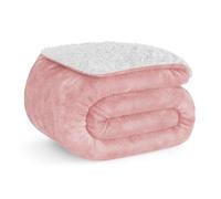 Don Descanso - Manta para Sofá Invierno Grande (150x200cm) Microfibra Suave, Cálida, Lavable a Máquina, Resistente a Las Arrugas. Manta Borreguito para Cama 90/105 o Sofá Rosa