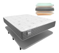 DON DESCANSO-Pack Colchón Viscoelástico 90x180cm Mulhacén + Base Tapizada de Acero. Colchón con Tejido Aloe Vera, F. Media-Alta y Transpirable. Alto Colchón: ±26cm | Alto Base: 30cm | Hecho en España