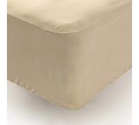Don Descanso - Sabana Bajera Alto Especial Algodón 100% Beige Piedra 180 Hilos para Cama 150 cm. hasta 34 cm. Fácil Planchado y Lavable (30º). Fresca, Transpirable y Suave (Disponible Varios Tamaños)