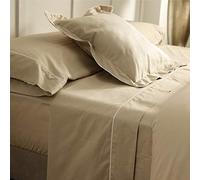 Don Descanso - Sábana Encimera Algodón 100% Beig Piedra con 180 Hilos para Camas 105/120cm. Fácil Planchado y Lavable (30º). Fresca, Transpirable y Suave (Disponible Varios Tamaños)