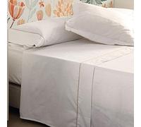 Don Descanso - Sábana Encimera Algodón 100% Blanca con 180 Hilos para Camas 80/90 cm. Fácil Planchado y Lavable (30º). Fresca, Transpirable y Suave (Disponible Varios Tamaños)