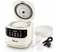 Don Feliz Arrocera Eléctrica 2 L para 1-4 Personas, Olla Arrocera Digital con 10 Programas, Cesta Vaporera, Temporizador 24 h, Mantener Caliente y Recipiente Antiadherente