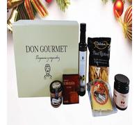 DON GOURMET, Cesta Gourmet para Regalar, Cesta Navidad, Personalizable, Queso curado, aceite de oliva virgen extra, pate, regañas. Regalo Original, Caja desayuno. Regalo cumpleaños.