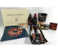 DON GOURMET, Cesta Gourmet para Regalar, Cesta Navidad, Queso curado, jamón ibérico,chorizo ibérico, lote embutidos ibéricos, aceite de oliva virgen extra, patés, pack ibéricos, Regalo cumpleaños.