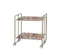 DON HIERRO - Carrito auxiliar con ruedas BAUHAUS armazón metálico color arena, 2 bandejas-35