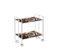 DON HIERRO - Carrito auxiliar plegable BAUHAUS con ruedas - Armazón metálico blanco, 2 niveles, 4 posiciones ajustables-41