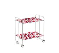 DON HIERRO - Carrito auxiliar con ruedas BAUHAUS armazón metálico color blanco, 2 bandejas-70