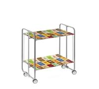 DON HIERRO - Carrito auxiliar con ruedas BAUHAUS, armazón metálico de color gris, 2 bandejas-20