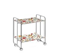 DON HIERRO - Carrito auxiliar con ruedas BAUHAUS, armazón metálico de color gris, 2 bandejas-53