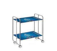 DON HIERRO - Carrito auxiliar con ruedas BAUHAUS, armazón metálico de color gris, 2 bandejas-60