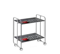 DON HIERRO - Carrito auxiliar con ruedas BAUHAUS, armazón metálico de color gris, 2 bandejas-61