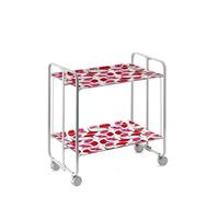 DON HIERRO - Carrito auxiliar con ruedas BAUHAUS, armazón metálico de color gris, 2 bandejas-70