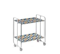 DON HIERRO - Carrito auxiliar con ruedas BAUHAUS, armazón metálico de color gris, 2 bandejas-81