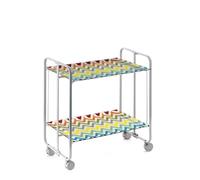 DON HIERRO - Carrito auxiliar con ruedas BAUHAUS, armazón metálico de color gris, 2 bandejas-82