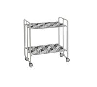 DON HIERRO - Carrito auxiliar con ruedas BAUHAUS, armazón metálico de color gris, 2 bandejas-88