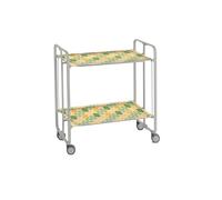 DON HIERRO - Carrito auxiliar con ruedas BAUHAUS, armazón metálico de color gris, 2 bandejas-90