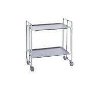 DON HIERRO - Carrito auxiliar con ruedas BAUHAUS, armazón metálico de color gris, 2 bandejas-Gris