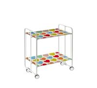 DON HIERRO - Carrito auxiliar plegable BAUHAUS con ruedas - Armazón metálico blanco, 2 niveles, 4 posiciones ajustables-79