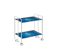 DON HIERRO - Carrito auxiliar plegable BAUHAUS con ruedas - Armazón metálico blanco, 2 niveles, 4 posiciones ajustables-60