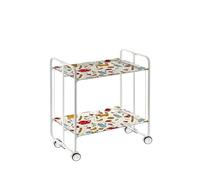 DON HIERRO - Carrito auxiliar plegable BAUHAUS con ruedas - Armazón metálico blanco, 2 niveles, 4 posiciones ajustables-53