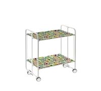 DON HIERRO - Carrito auxiliar plegable BAUHAUS con ruedas - Armazón metálico blanco, 2 niveles, 4 posiciones ajustables-80